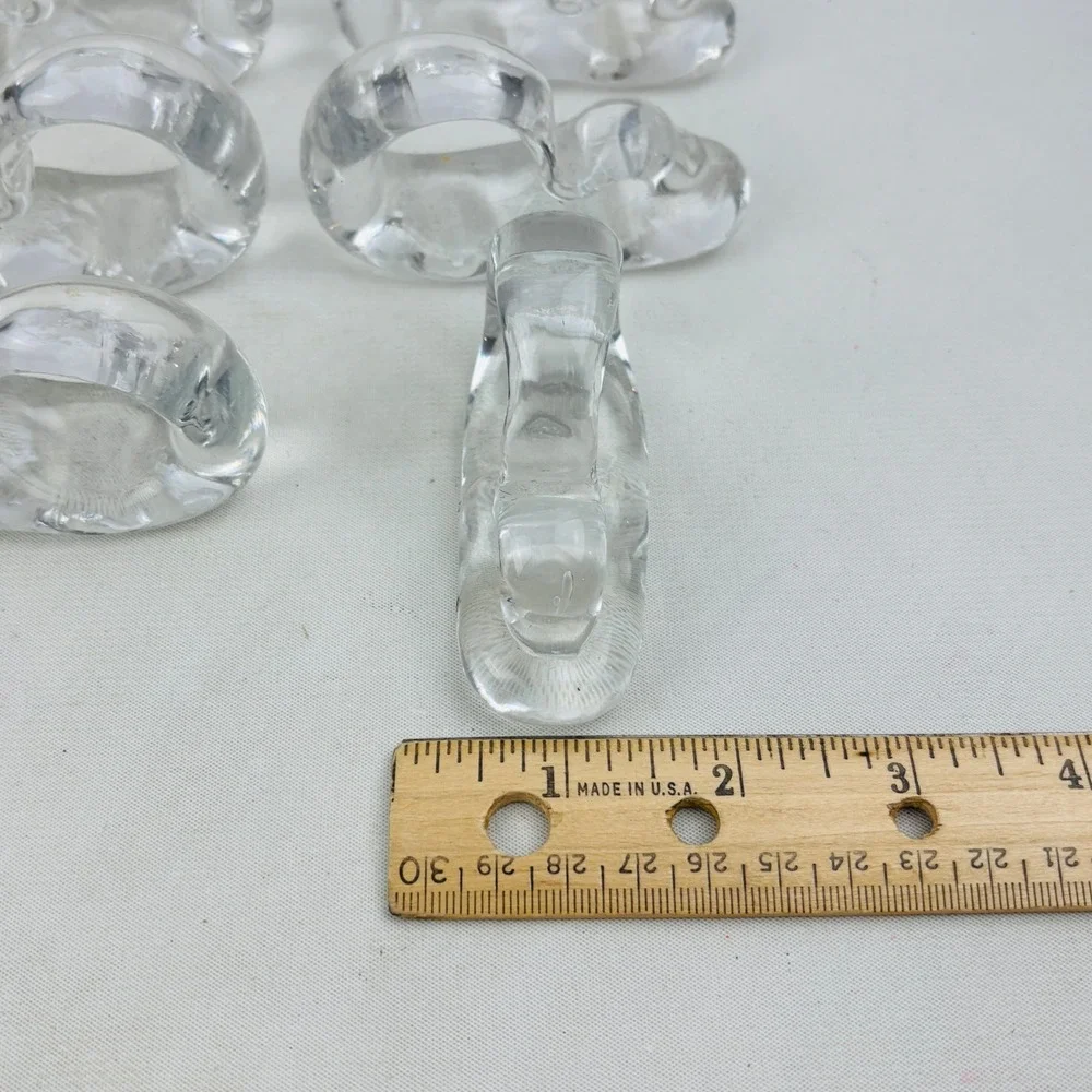 Glas Von Marion Lead Crystal Napkin Rings‎ Set of 6 West Germany Vintage Clear